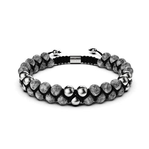 Argent | Jaspe léopard | Bracelet Vitalité